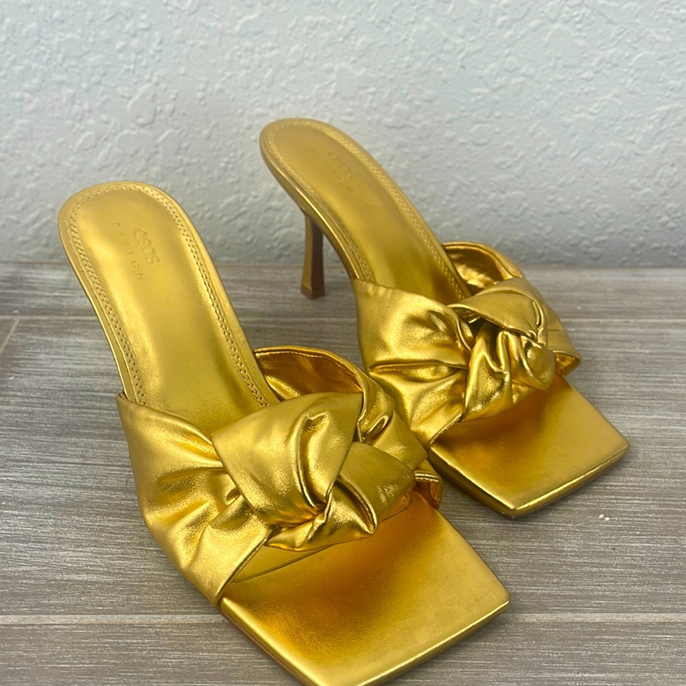 ASOS Gold Bow Mules